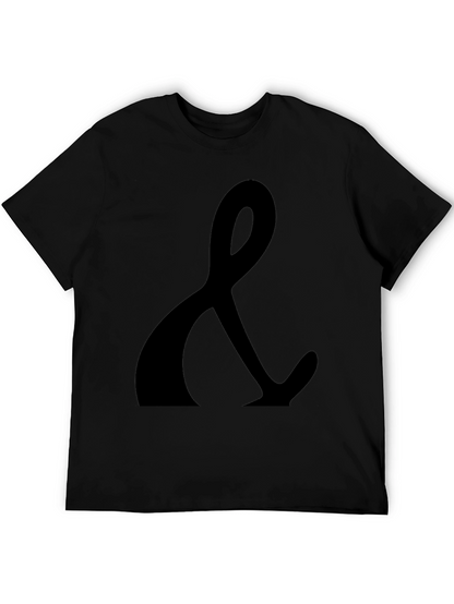 Black T-Shirt with Ampersand Print - Casual Style