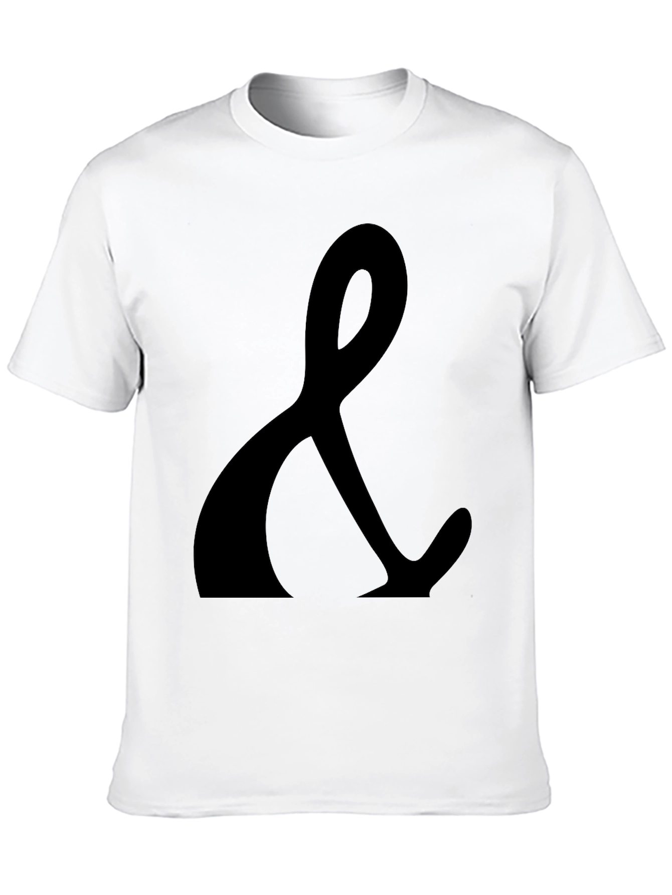 Black T-Shirt with Ampersand Print - Casual Style