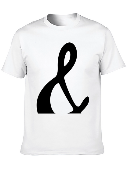 Black T-Shirt with Ampersand Print - Casual Style