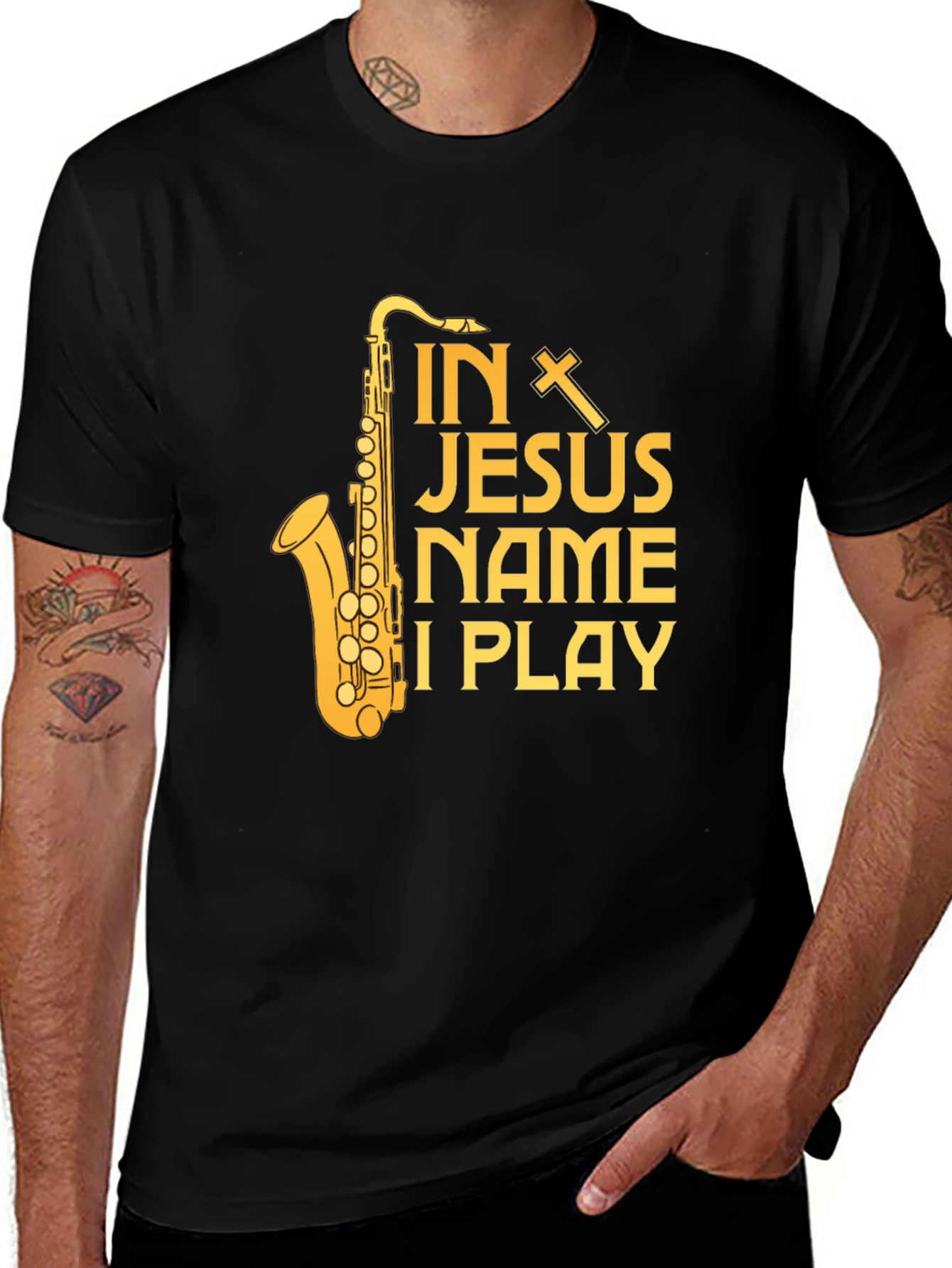 In Jesus Name I Play Saxophone T-Shirt