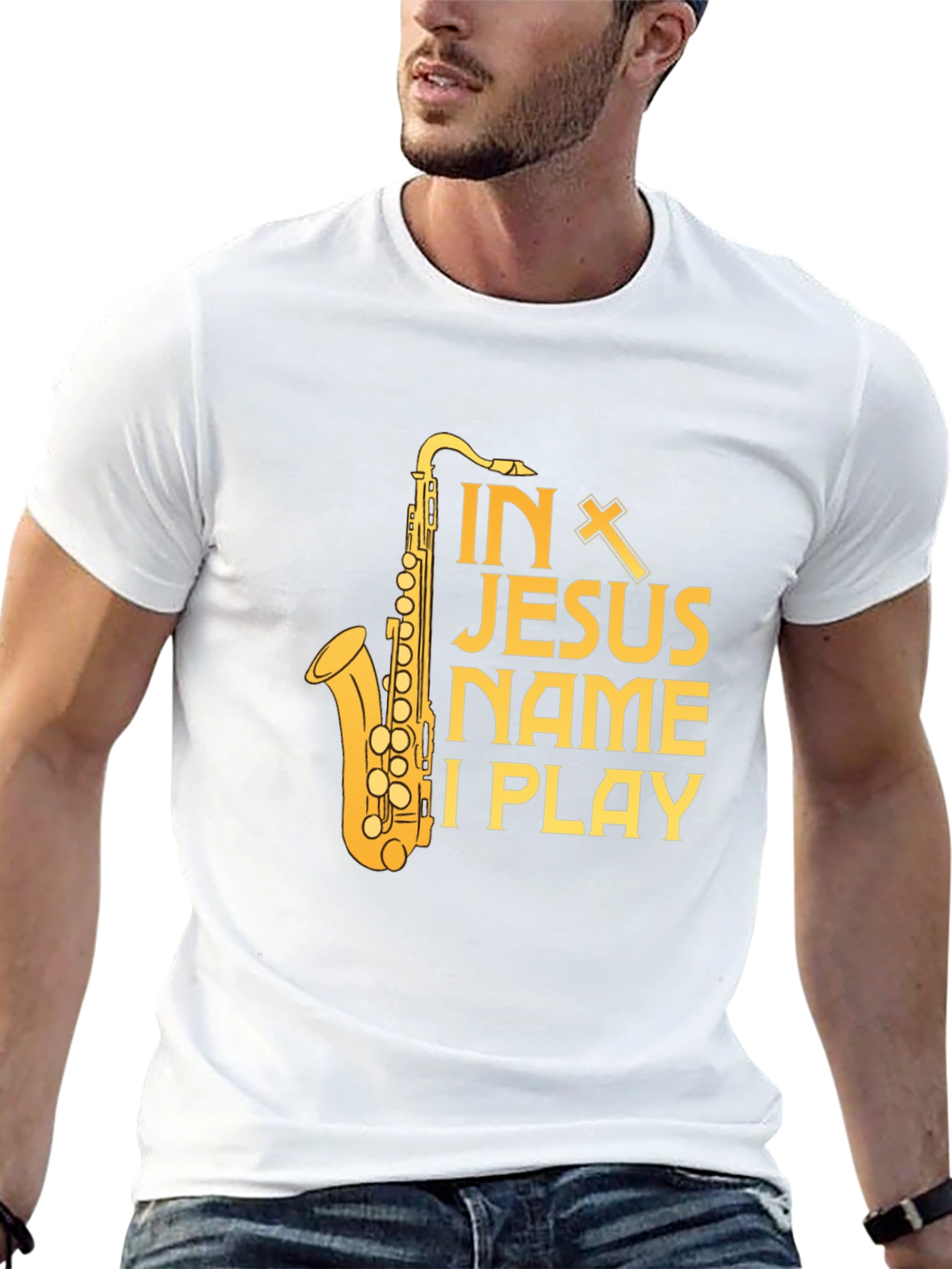 In Jesus Name I Play Saxophone T-Shirt