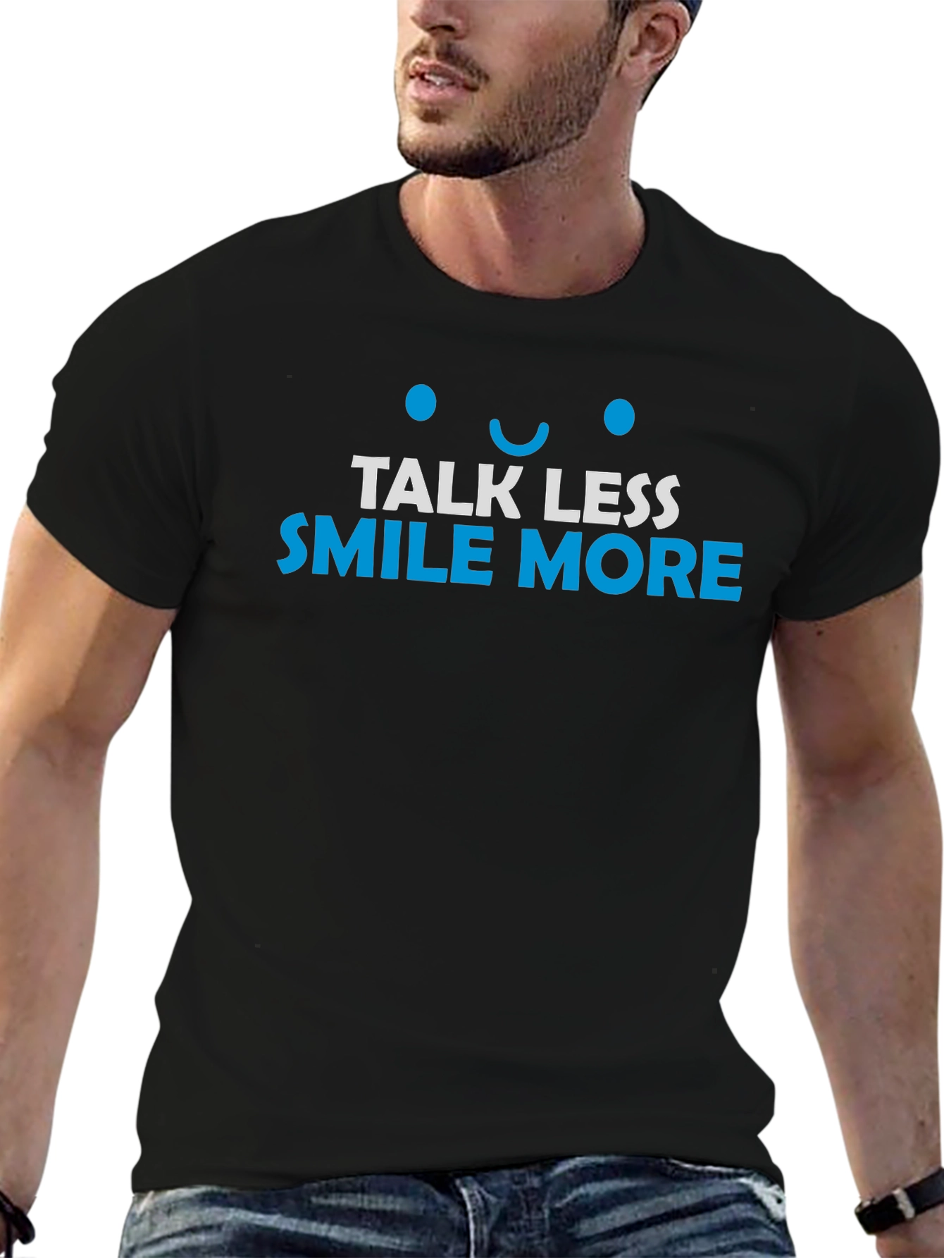 Talk Less Smile More Graphic Tee - Black