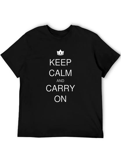Keep Calm and Carry On Black T-Shirt