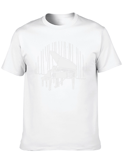 Grand Piano Graphic Tee - Music Lovers T-Shirt