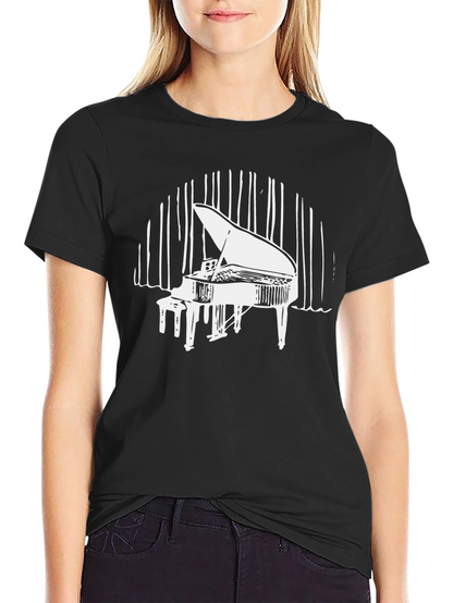 Grand Piano Graphic Tee - Music Lovers T-Shirt