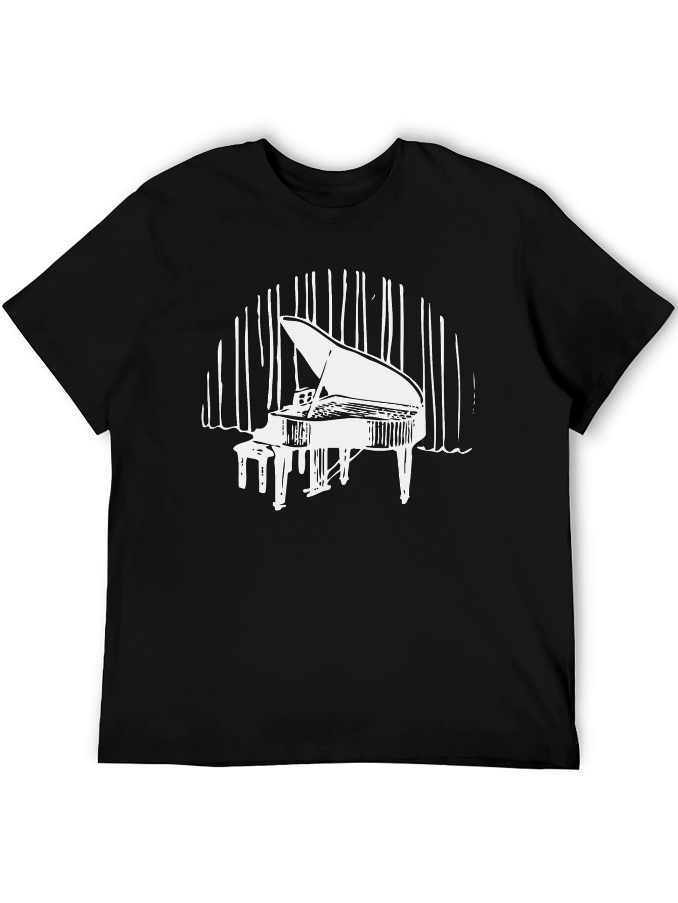 Grand Piano Graphic Tee - Music Lovers T-Shirt