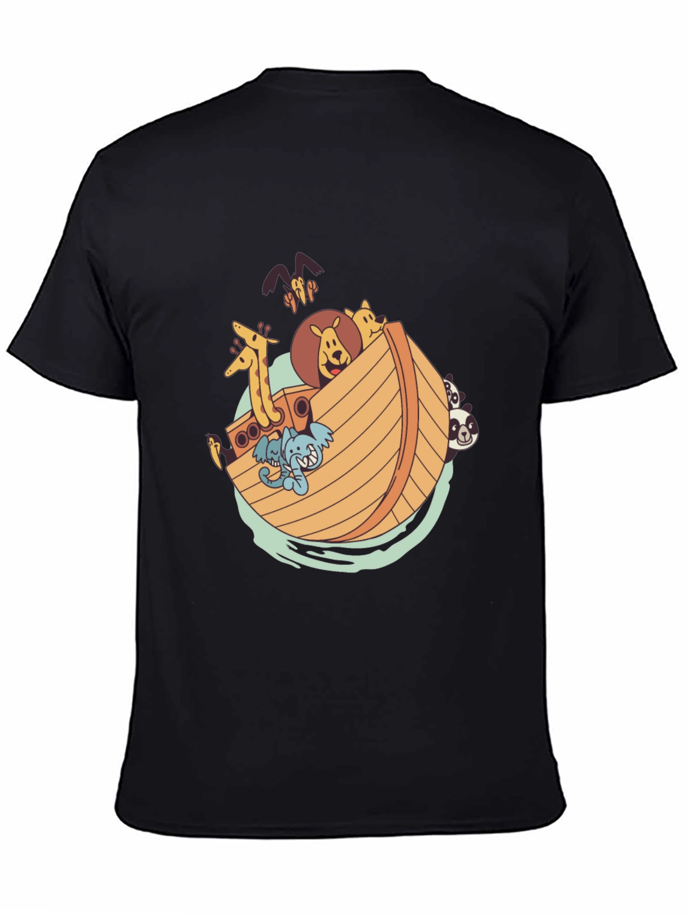 Noahs Ark Graphic Tee - Black Cotton Shirt