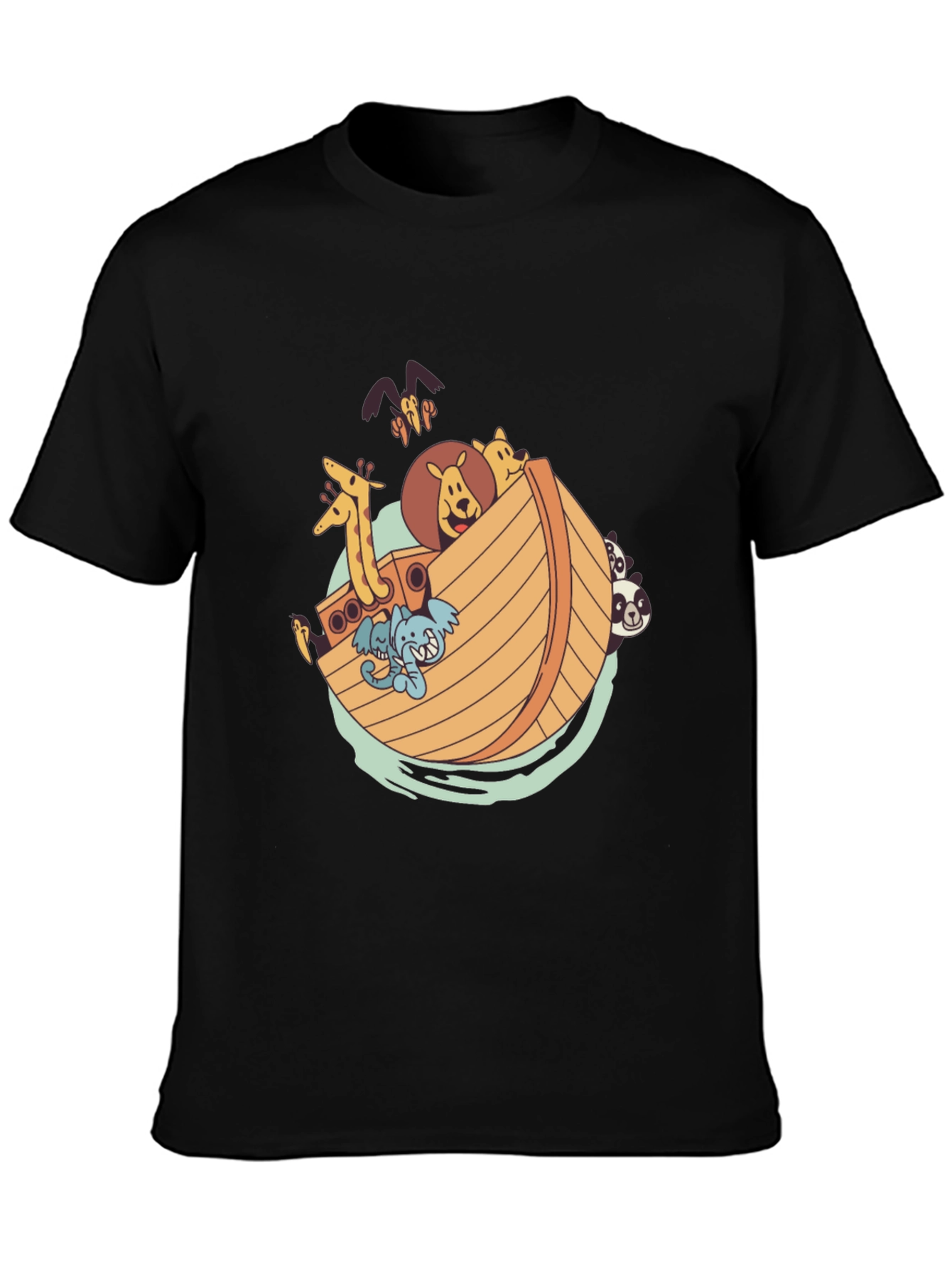 Noahs Ark Graphic Tee - Black Cotton Shirt