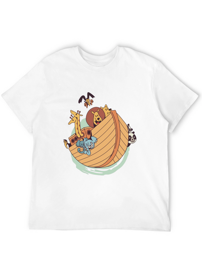 Noahs Ark Graphic Tee - Black Cotton Shirt