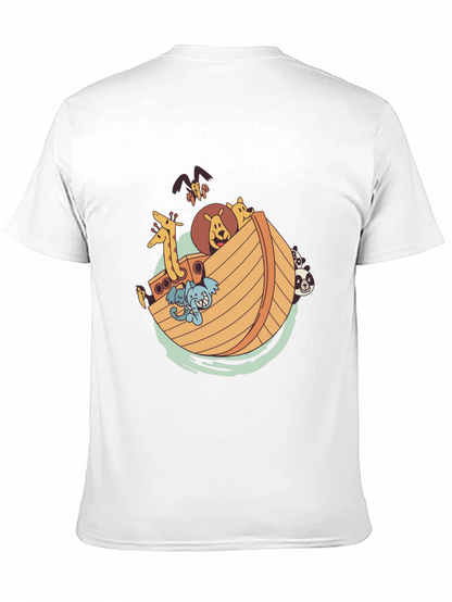 Noahs Ark Graphic Tee - Black Cotton Shirt