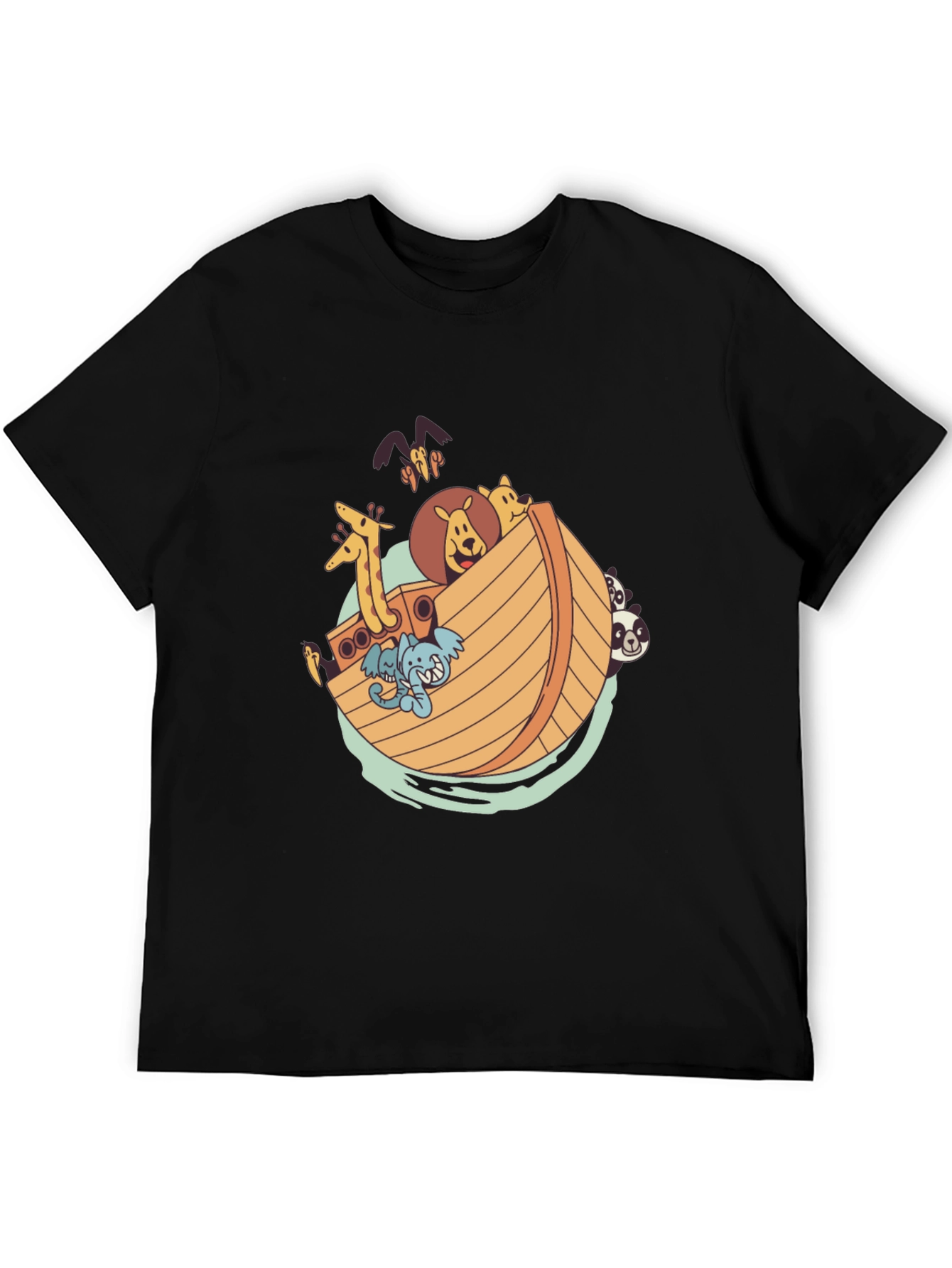 Noahs Ark Graphic Tee - Black Cotton Shirt