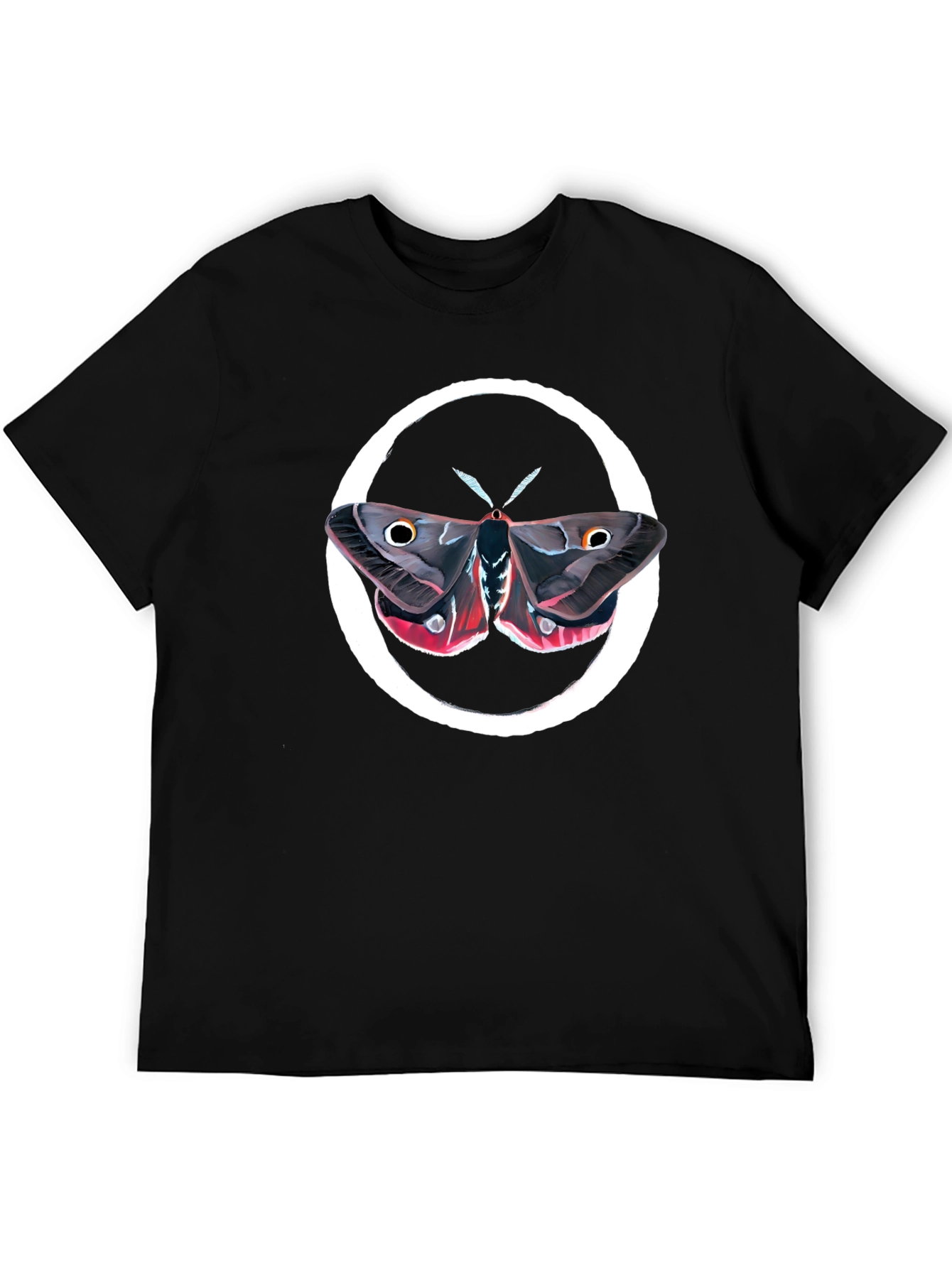 Moth Graphic Tee - Premium Black Cotton Comfort