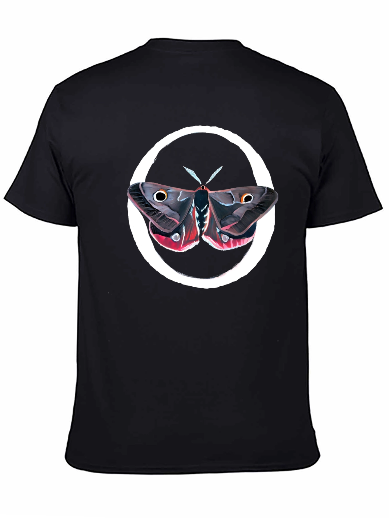 Moth Graphic Tee - Premium Black Cotton Comfort