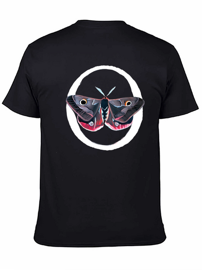 Moth Graphic Tee - Premium Black Cotton Comfort