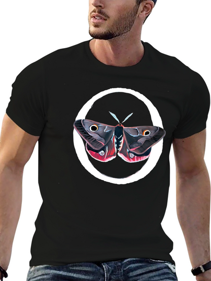 Moth Graphic Tee - Premium Black Cotton Comfort
