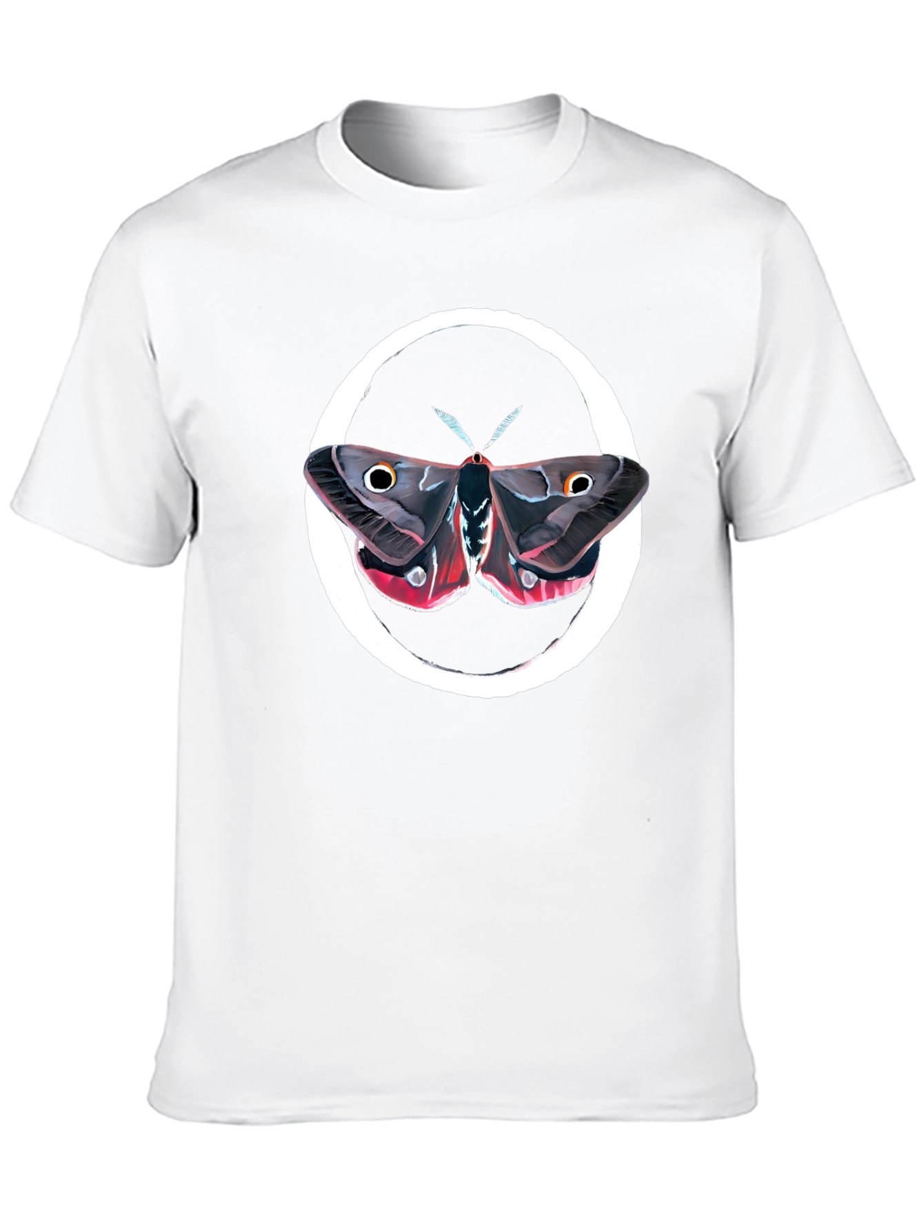 Moth Graphic Tee - Premium Black Cotton Comfort