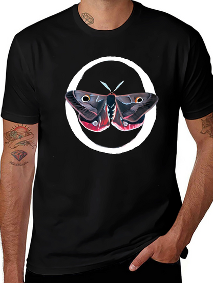 Moth Graphic Tee - Premium Black Cotton Comfort