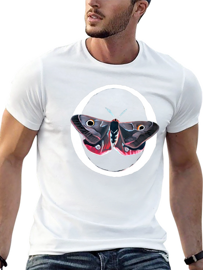 Moth Graphic Tee - Premium Black Cotton Comfort