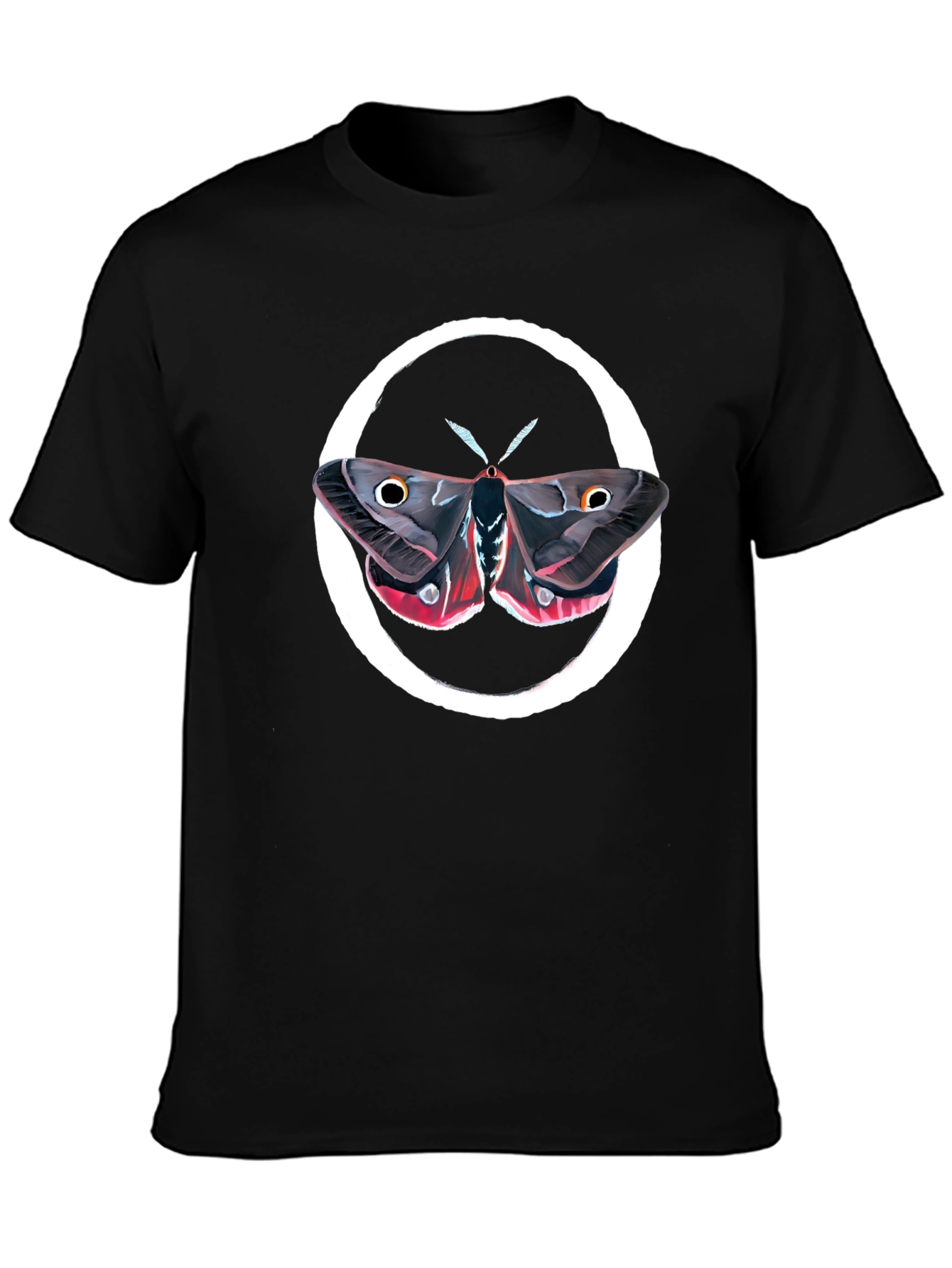 Moth Graphic Tee - Premium Black Cotton Comfort