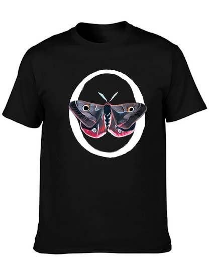 Moth Graphic Tee - Premium Black Cotton Comfort
