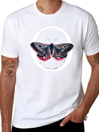 Moth Graphic Tee - Premium Black Cotton Comfort