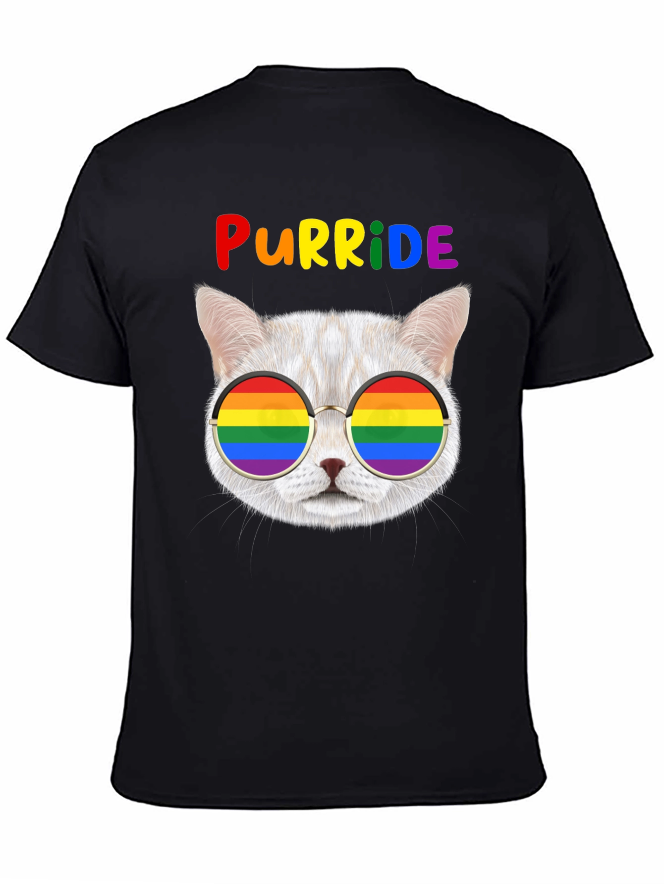 Purride T-Shirt: Cat with Rainbow Glasses