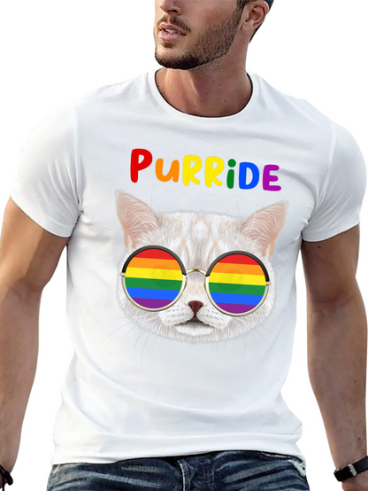 Purride T-Shirt: Cat with Rainbow Glasses