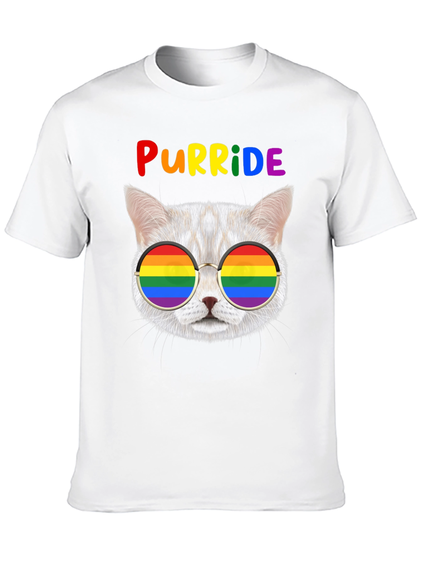 Purride T-Shirt: Cat with Rainbow Glasses