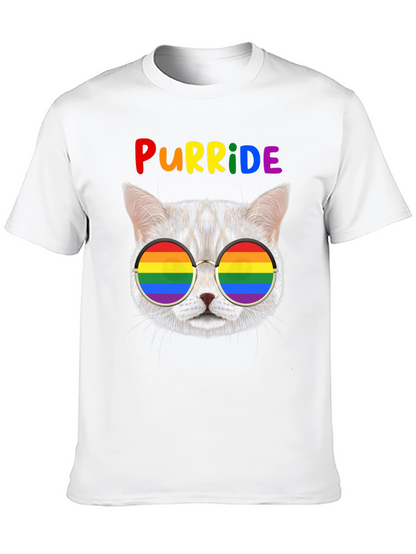 Purride T-Shirt: Cat with Rainbow Glasses