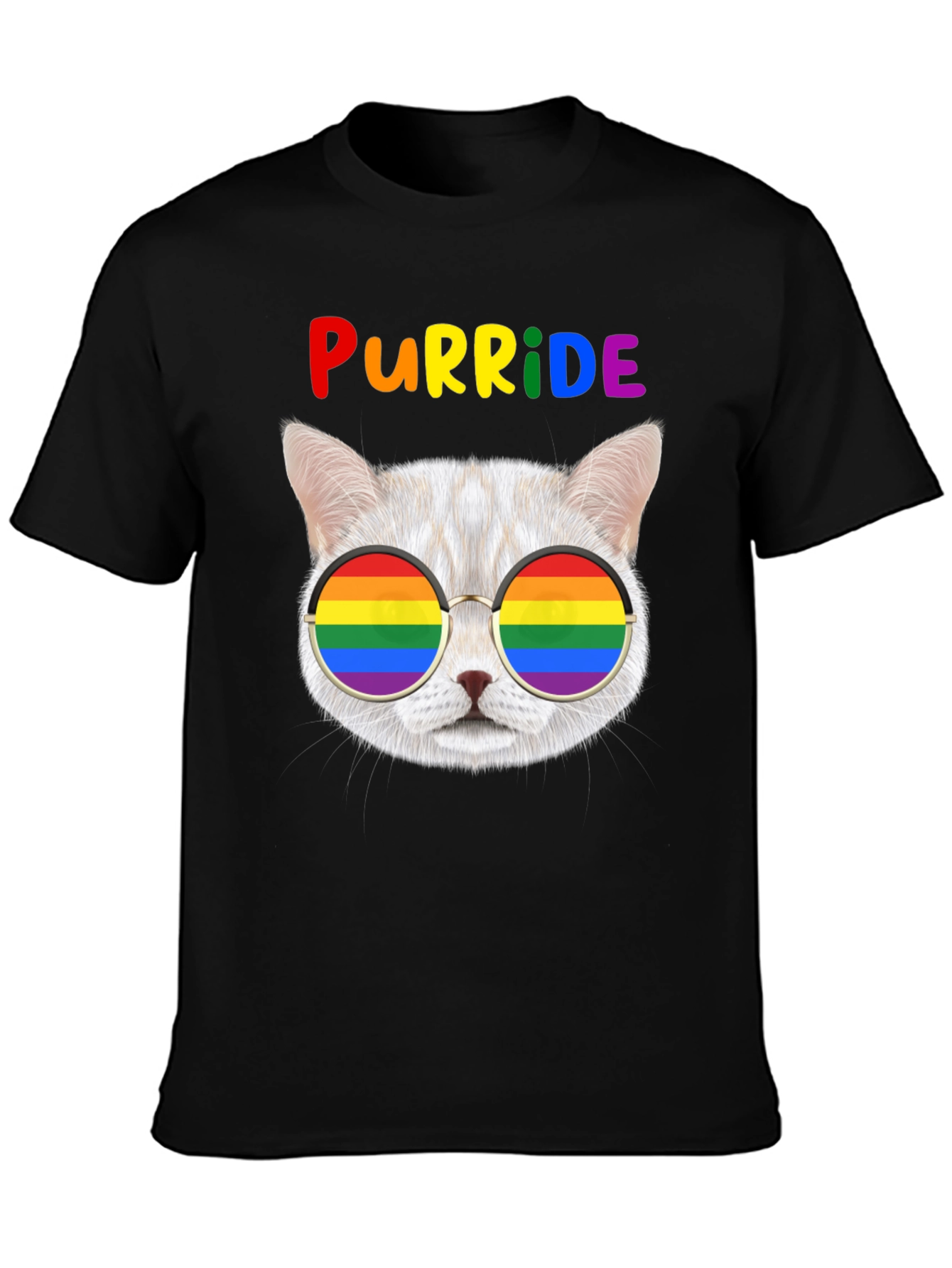 Purride T-Shirt: Cat with Rainbow Glasses
