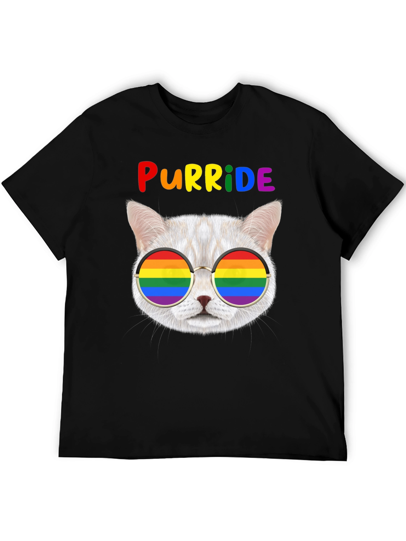 Purride T-Shirt: Cat with Rainbow Glasses