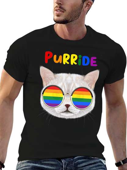 Purride T-Shirt: Cat with Rainbow Glasses