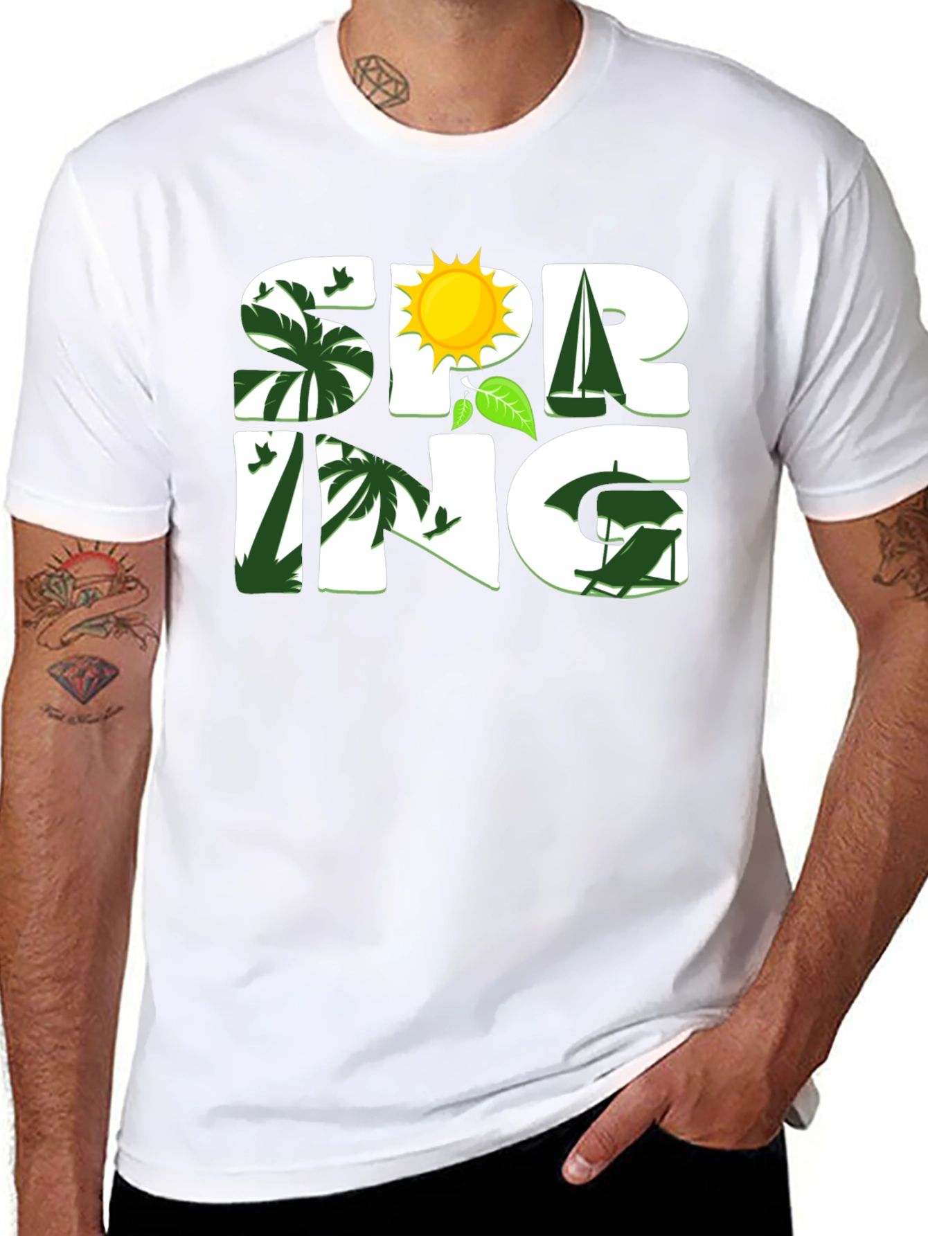 Spring Theme Graphic T-Shirt