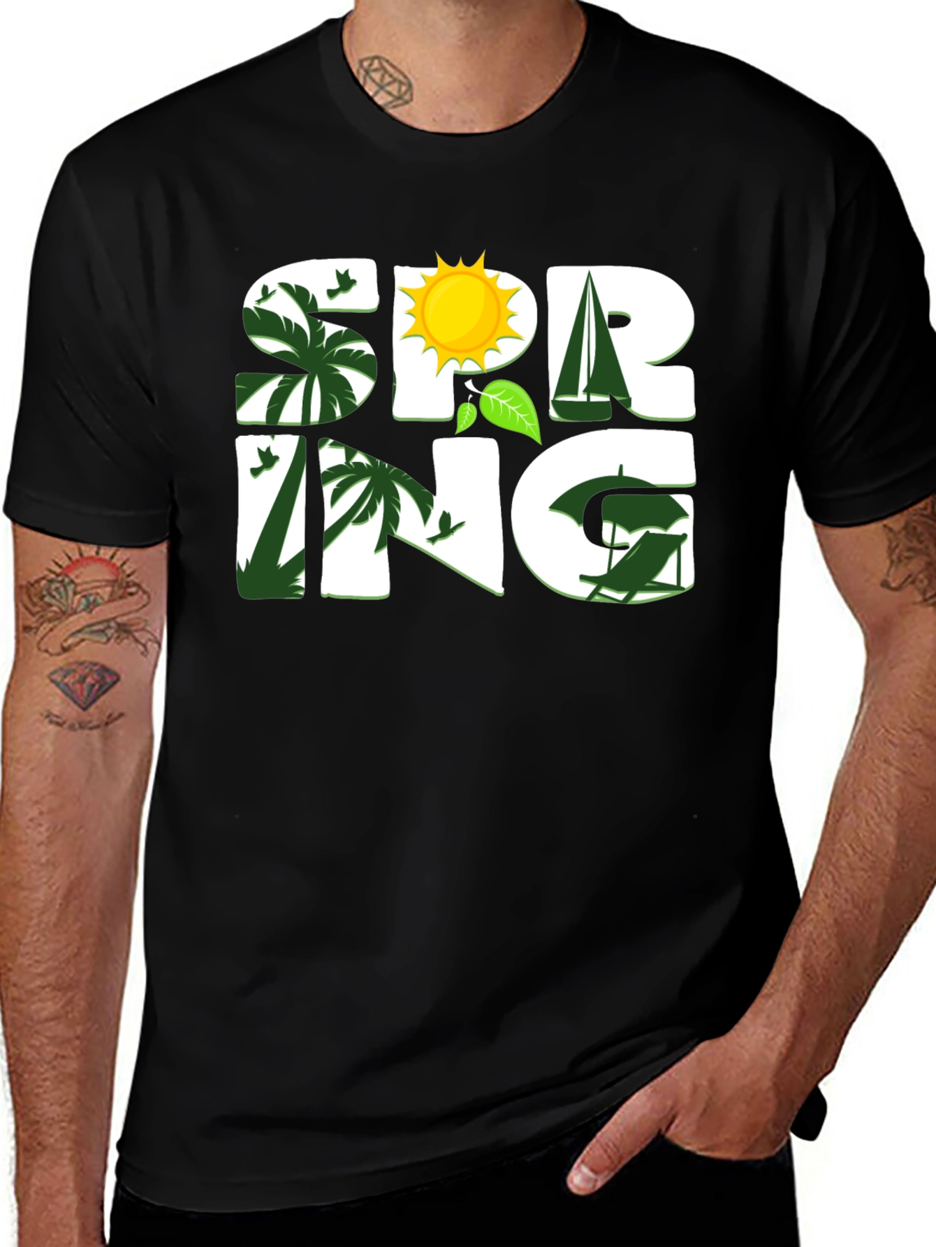 Spring Theme Graphic T-Shirt