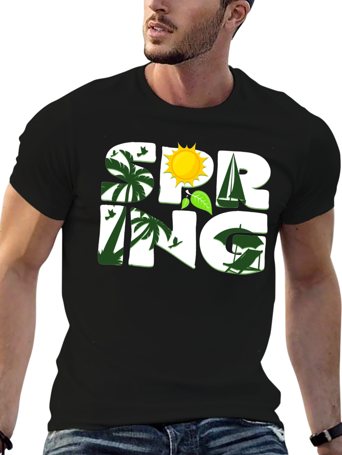 Spring Theme Graphic T-Shirt