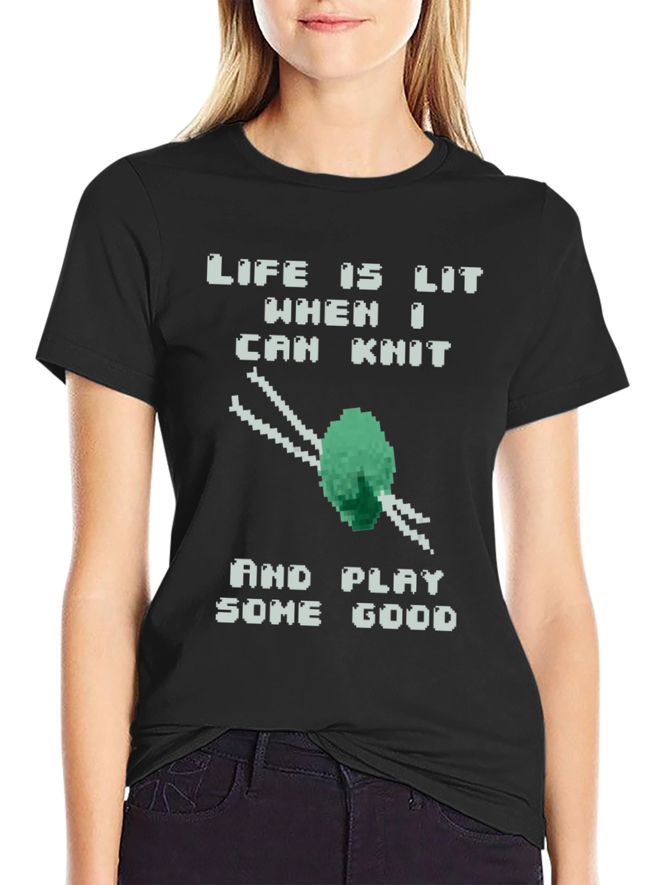 Life is Lit Knit & Game Pixel Tee