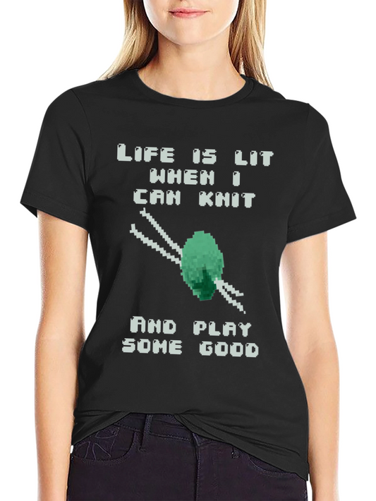 Life is Lit Knit & Game Pixel Tee