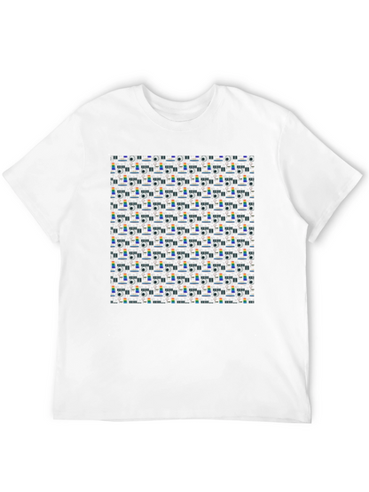 Retro Projector Patterned Black T-Shirt