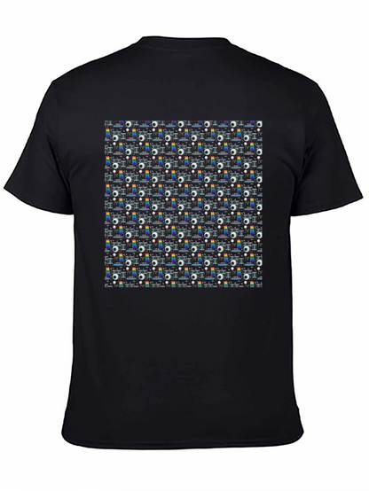Retro Projector Patterned Black T-Shirt