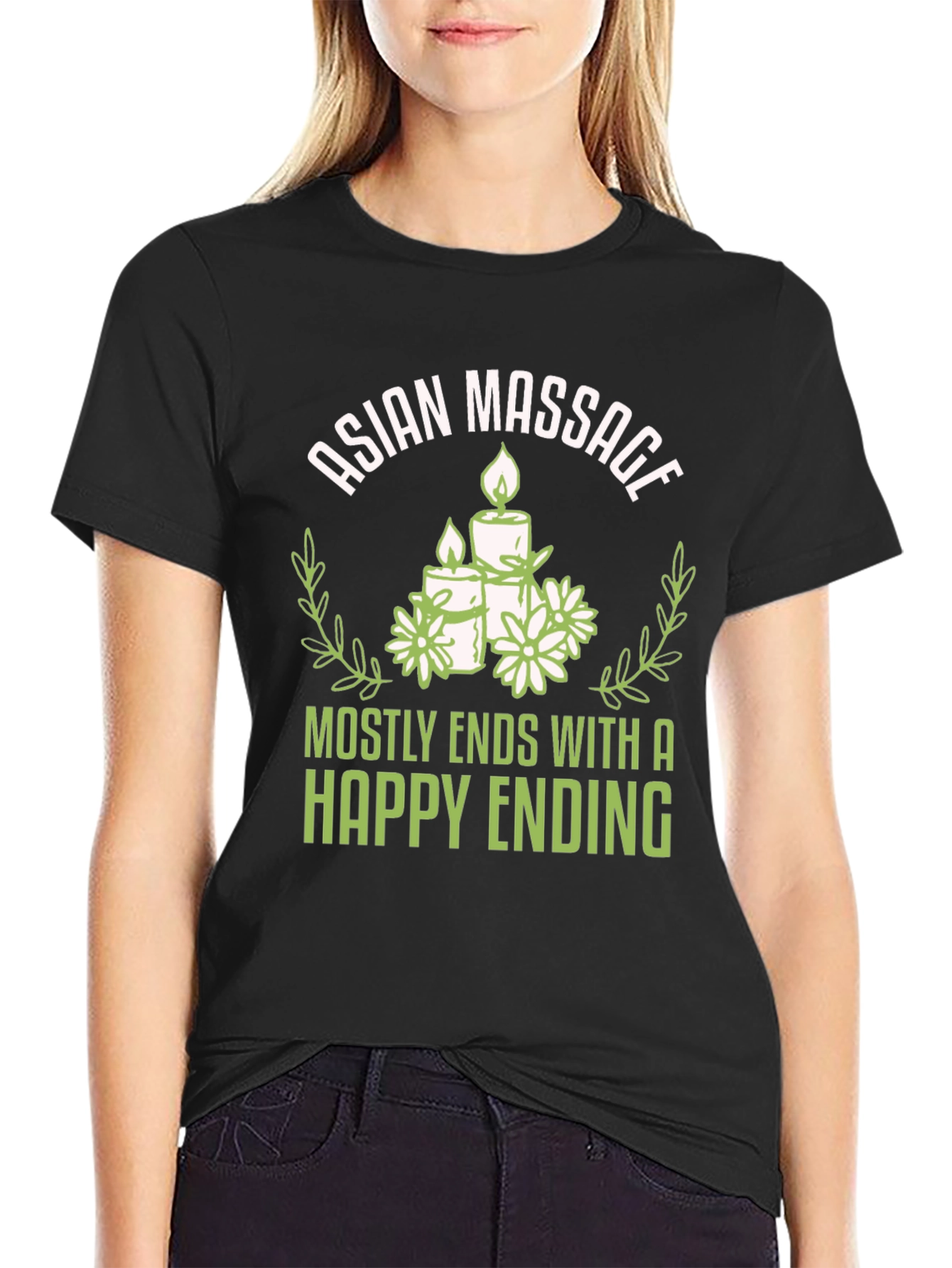 Asian Massage Happy Ending Humor T-Shirt