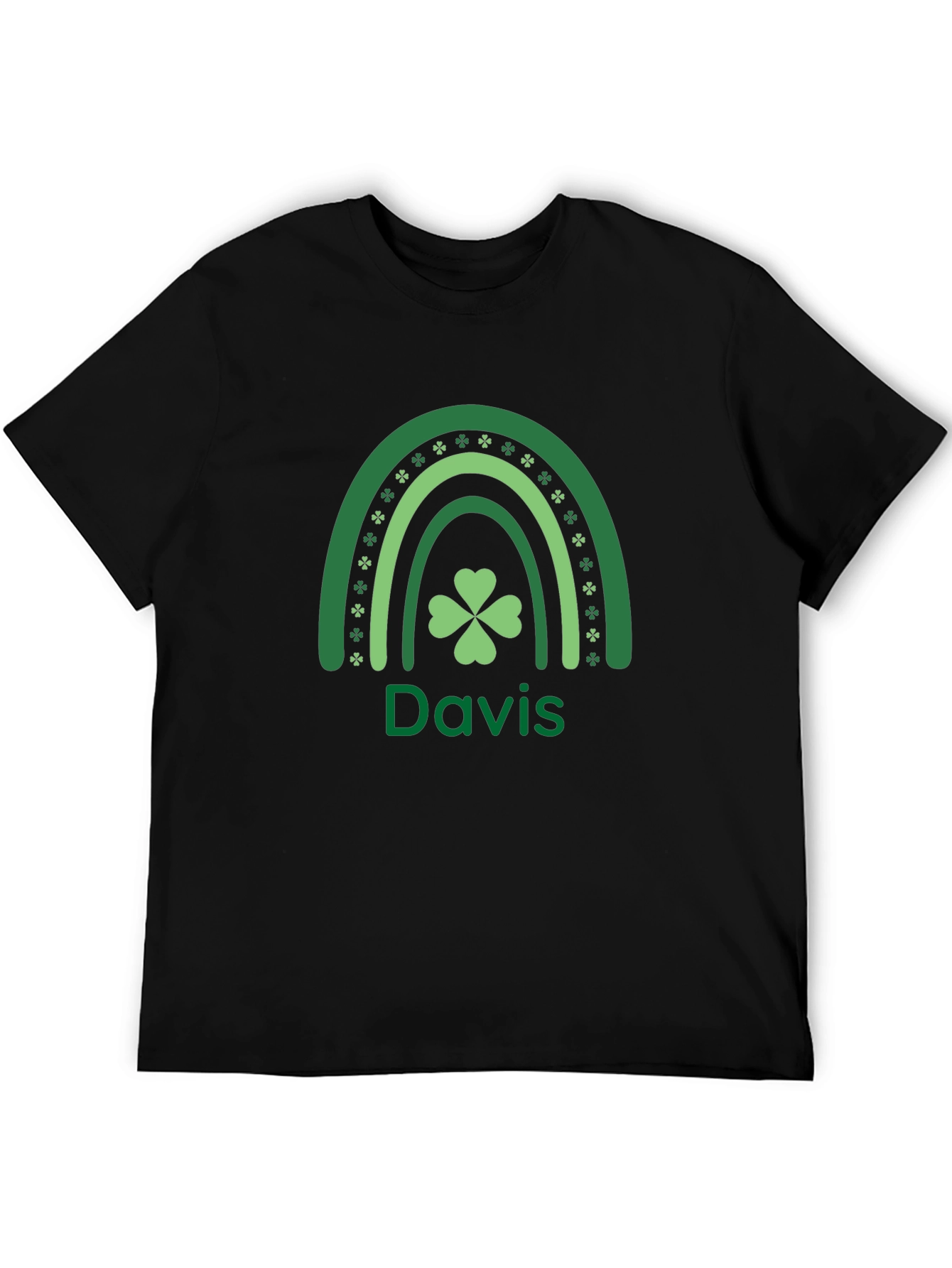 St. Patricks Day Davis Rainbow Shamrock T-Shirt