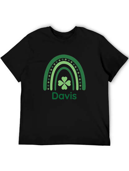 St. Patricks Day Davis Rainbow Shamrock T-Shirt