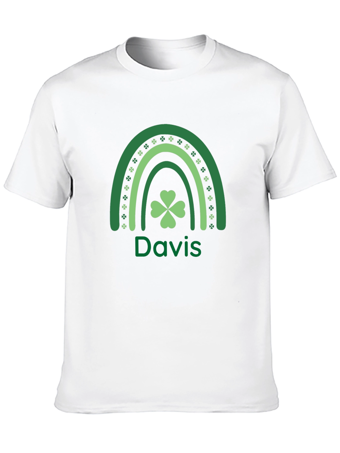 St. Patricks Day Davis Rainbow Shamrock T-Shirt