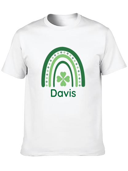 St. Patricks Day Davis Rainbow Shamrock T-Shirt