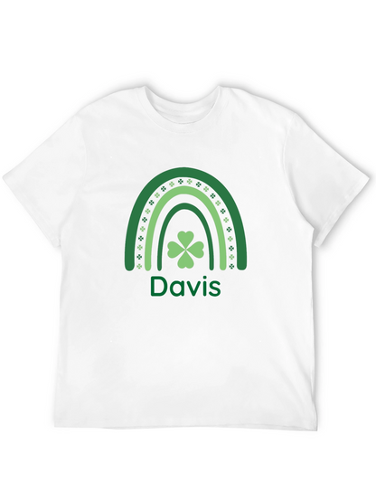 St. Patricks Day Davis Rainbow Shamrock T-Shirt
