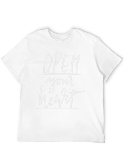 Open Your Heart Graphic Black T-Shirt
