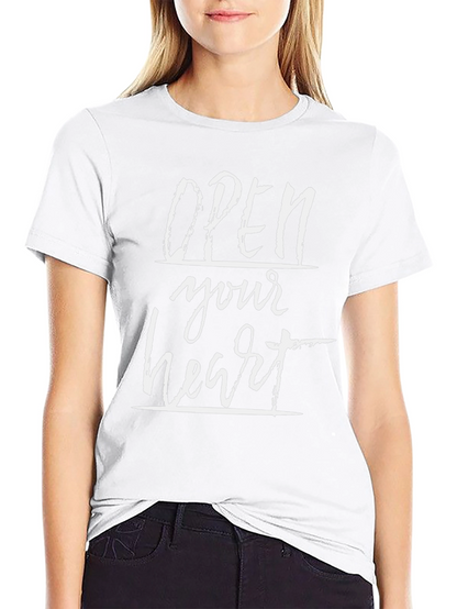 Open Your Heart Graphic Black T-Shirt