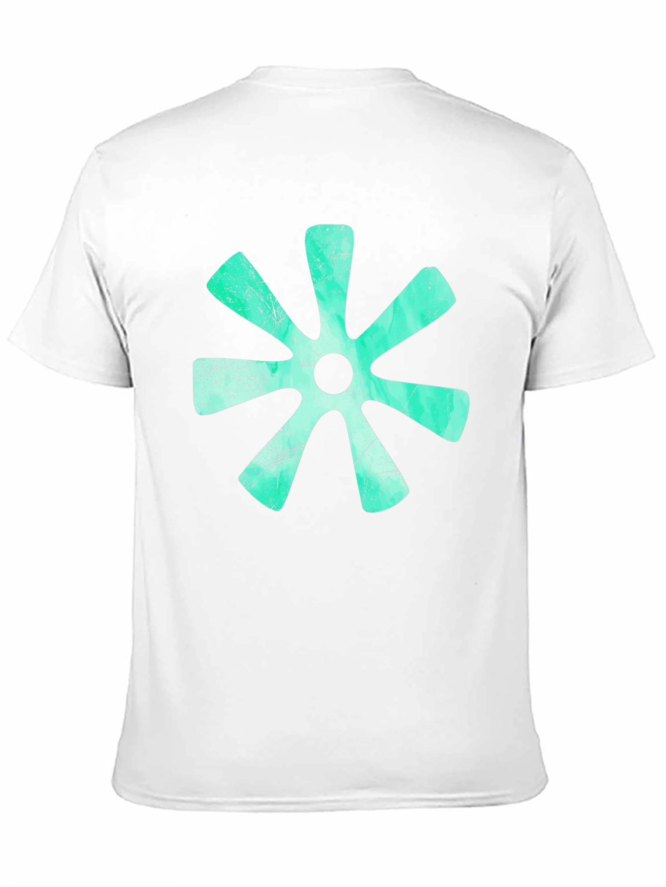 Aqua Floral Graphic Print Black T-Shirt