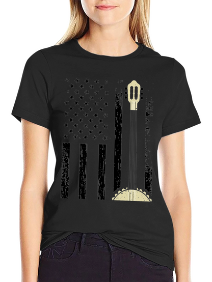American Flag Guitar & Taco Graphic T-Shirt