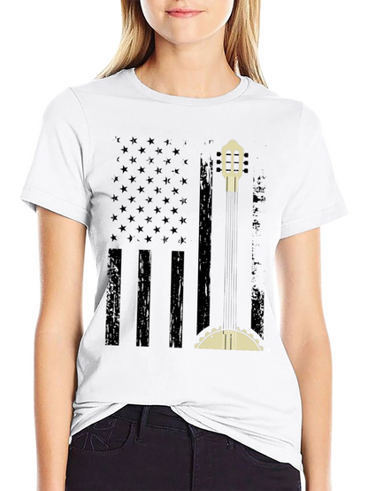 American Flag Guitar & Taco Graphic T-Shirt